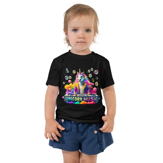 Einhorn am Mischpult Kurzärmeliges Baby-T-Shirt