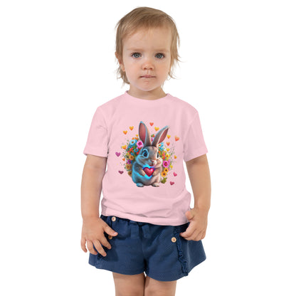 Häschen Blumenherz Baby-T-Shirt