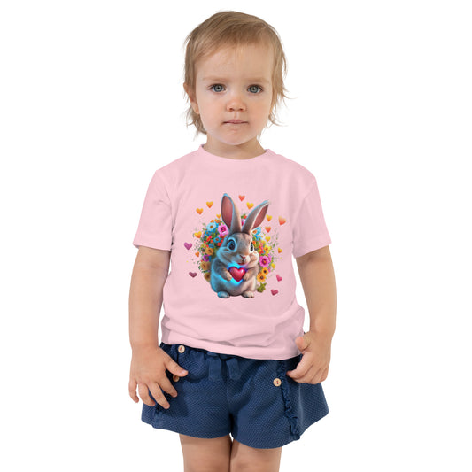 Häschen Blumenherz Baby-T-Shirt