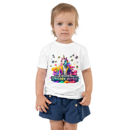 Einhorn am Mischpult Kurzärmeliges Baby-T-Shirt