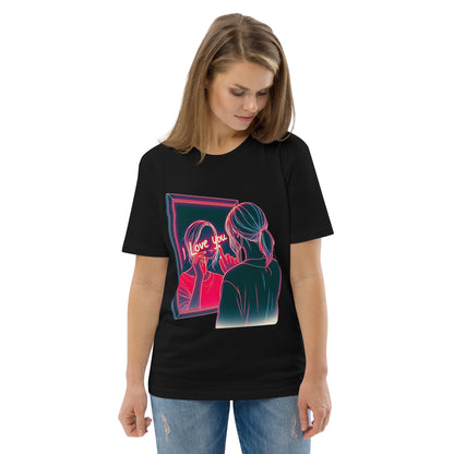 "Perfekt wie ich bin" - Selbstliebe Neon-Design für Frauen | Ischkrass.de Bio-Baumwoll-T-Shirt