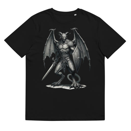 "Draconischer Krieger" – Ein DnD-Drachenkrieger Kunstwerk | Ischkrass.de Unisex-Bio-Baumwoll-T-Shirt