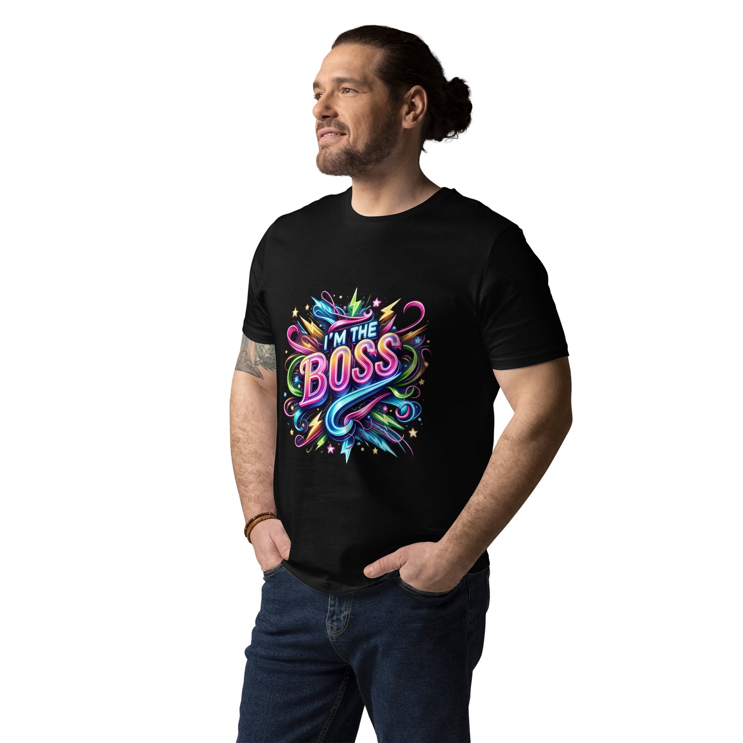 "I'm the Boss" – Leuchtendes Selbstbewusstsein auf Ischkrass.de T-Shirts Unisex-Bio-Baumwoll-T-Shirt