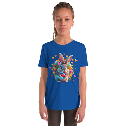 Häschen Blumenherz  T-Shirt für Kinder